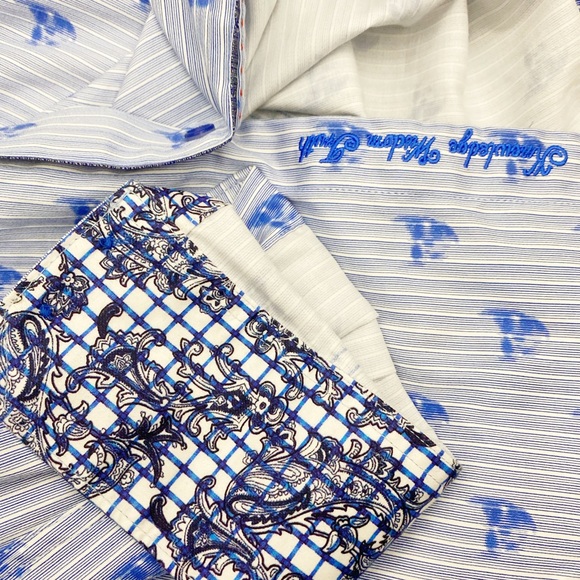 NWT Robert Graham Hockney Skull-Print Button-Down Shirt in Blue  Size XL - Picture 13 of 16